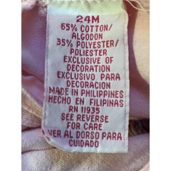 Vintage Allison Ann Smocked Sun Suit Infant Girls 24 Mo Pink - Picture 9 of 13